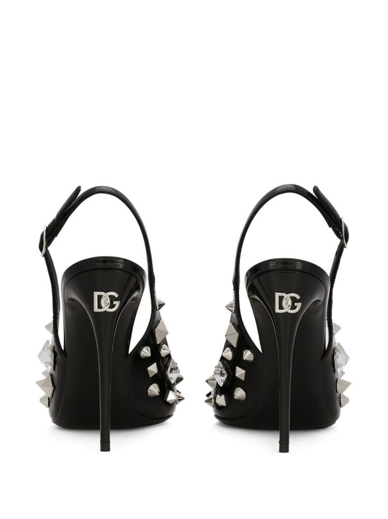 studded slingback 105mm pumps - 3