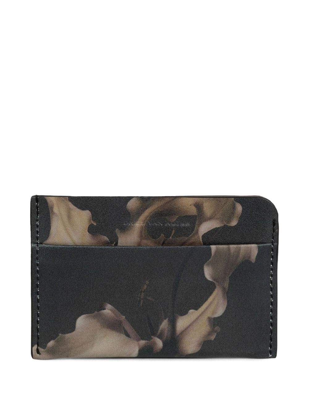 floral-print leather card holder - 1
