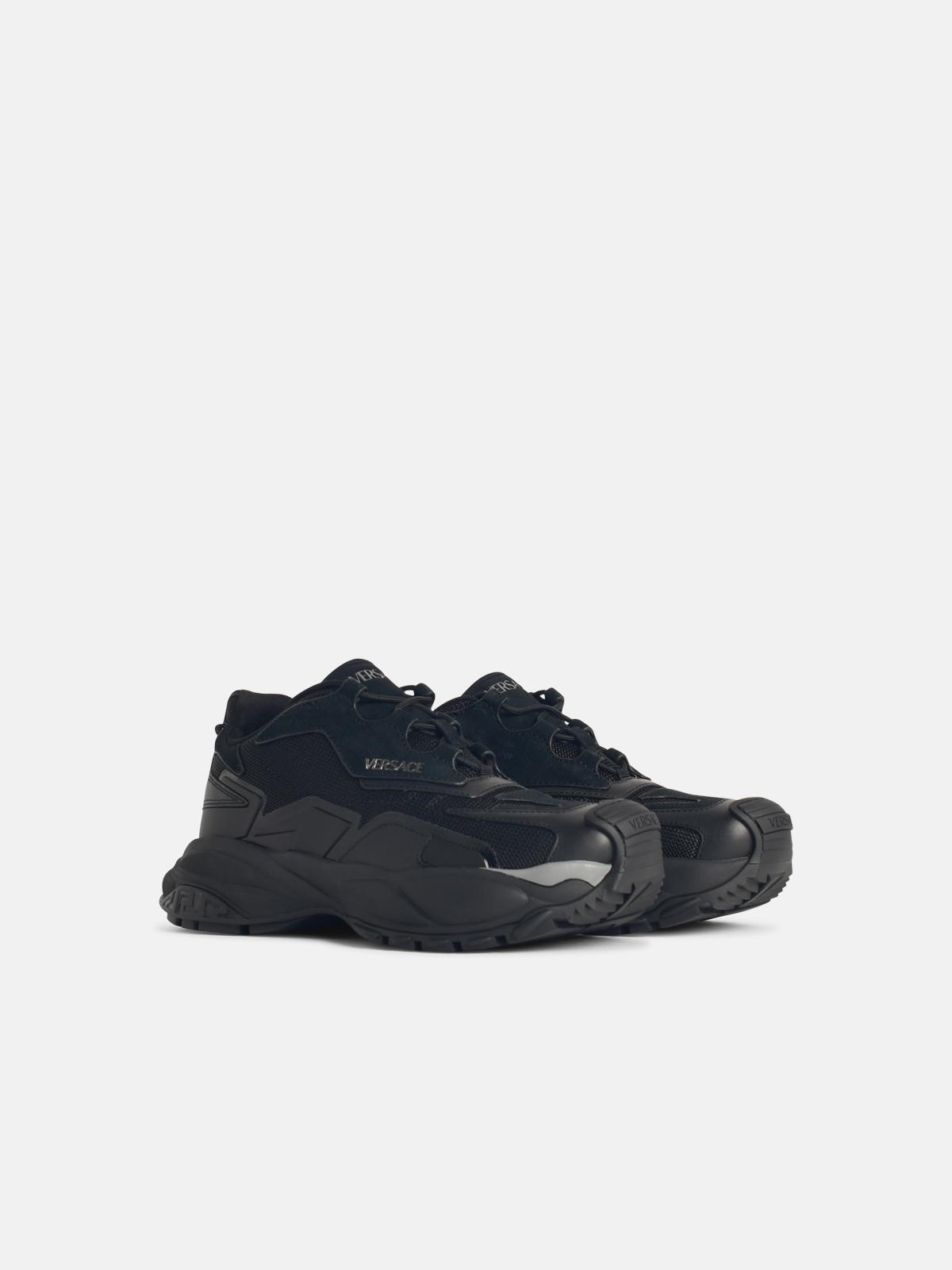 'MERCURY' BLACK LEATHER BLEND SNEAKERS - 2