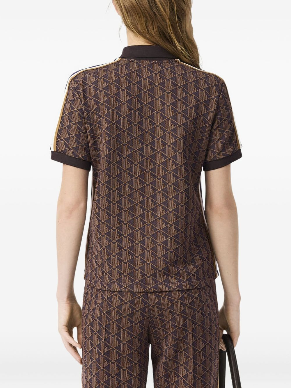 geometric-pattern polo top - 3
