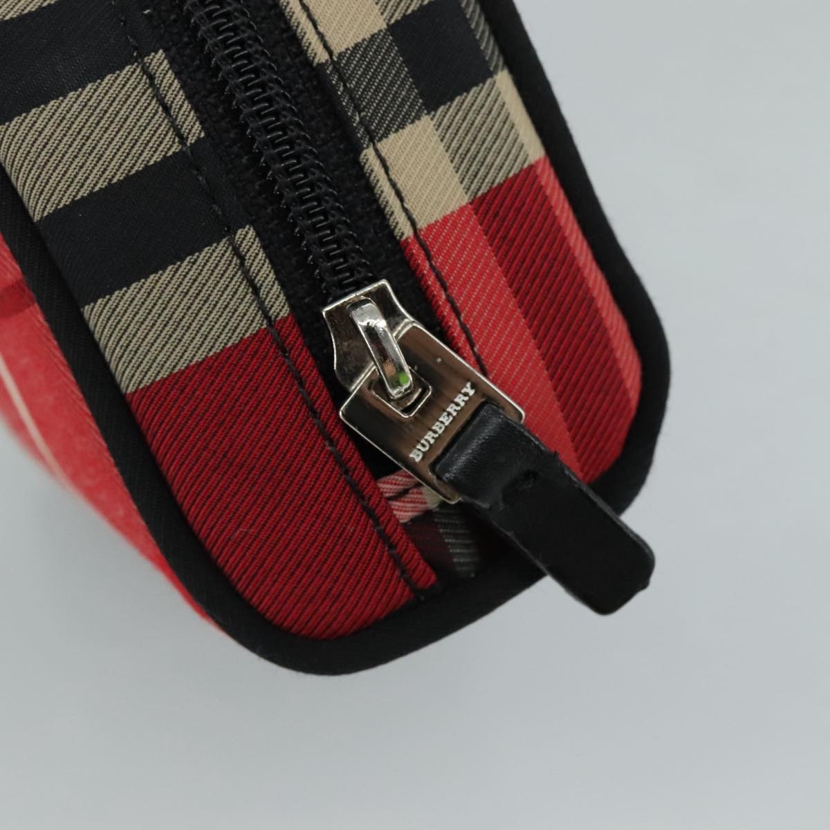 Burberry Nova Check Hand Bag Canvas Red - 14