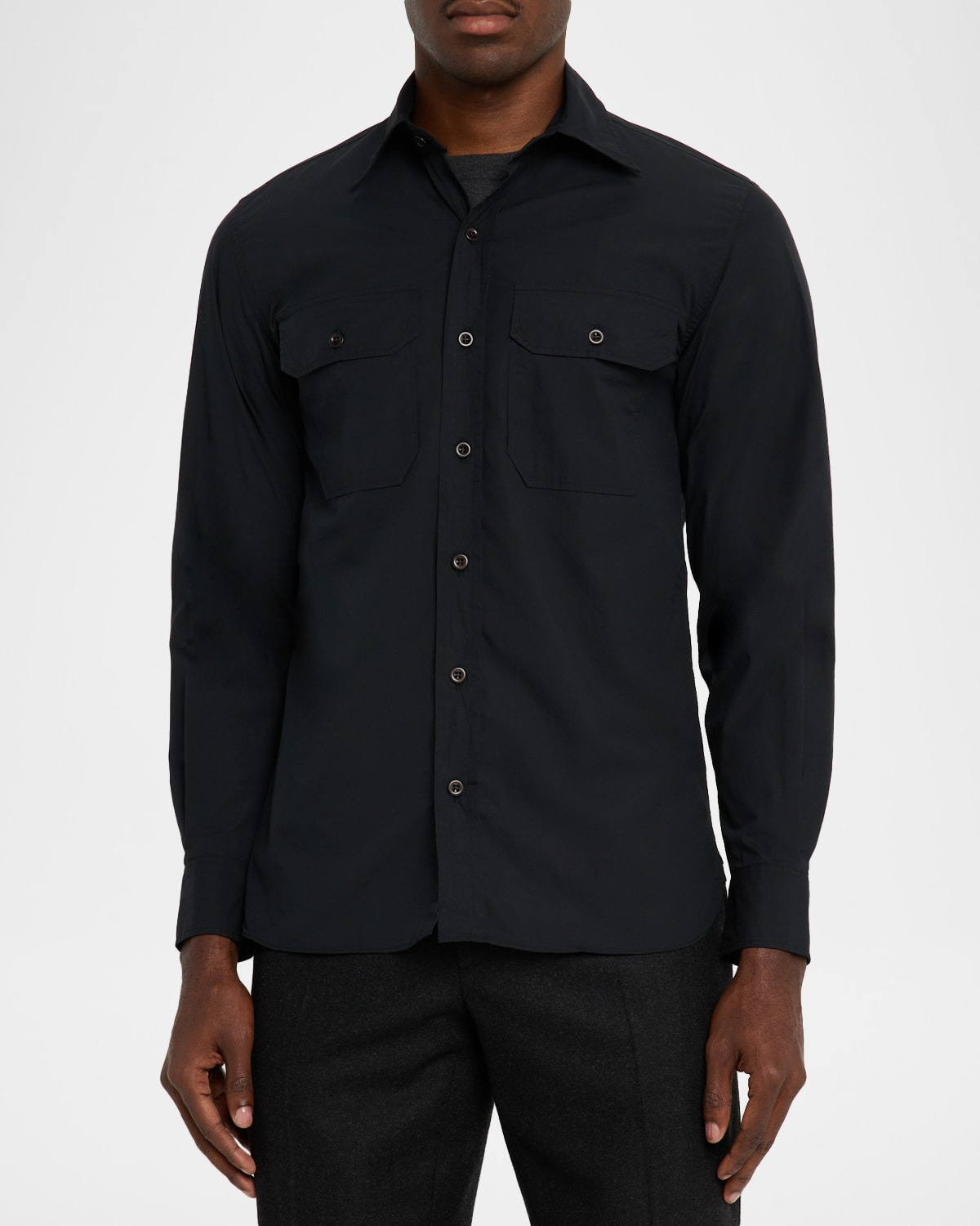 Men's Sueded Cotton Poplin Button-Down Shirt - 4