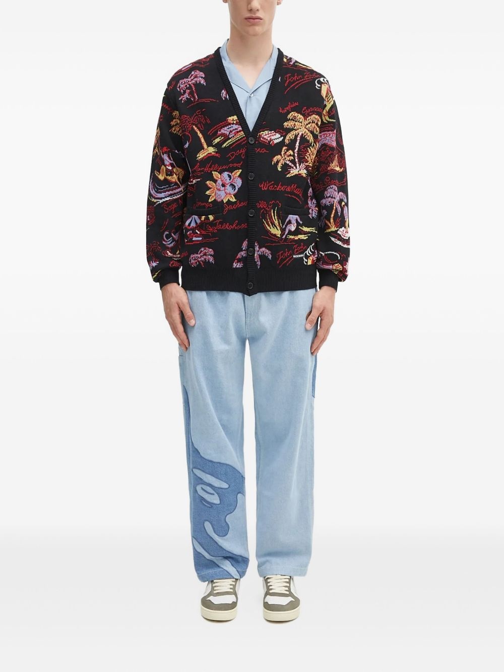 tropical-pattern cardigan - 2