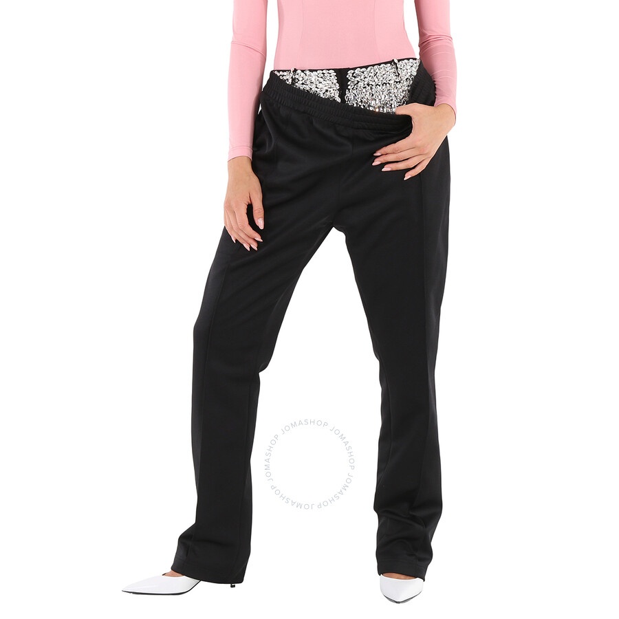 Burberry Black Double-Waist Jersey Crystal Detail Trackpants - 3