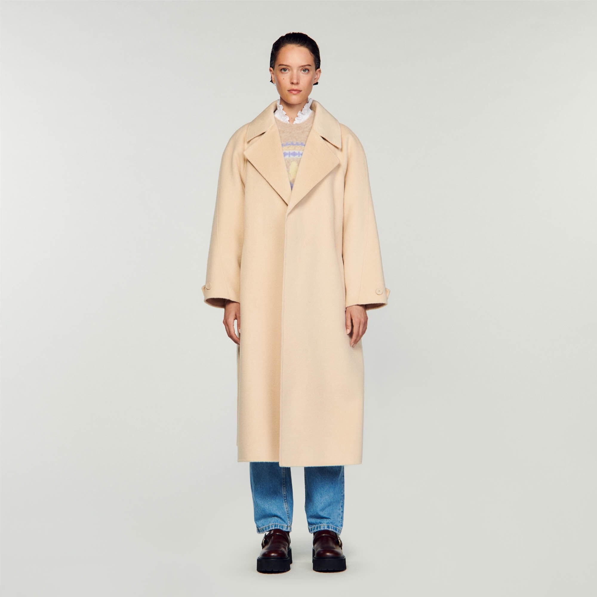 DOUBLE-BREASTED WOOL TRENCH COAT - 3