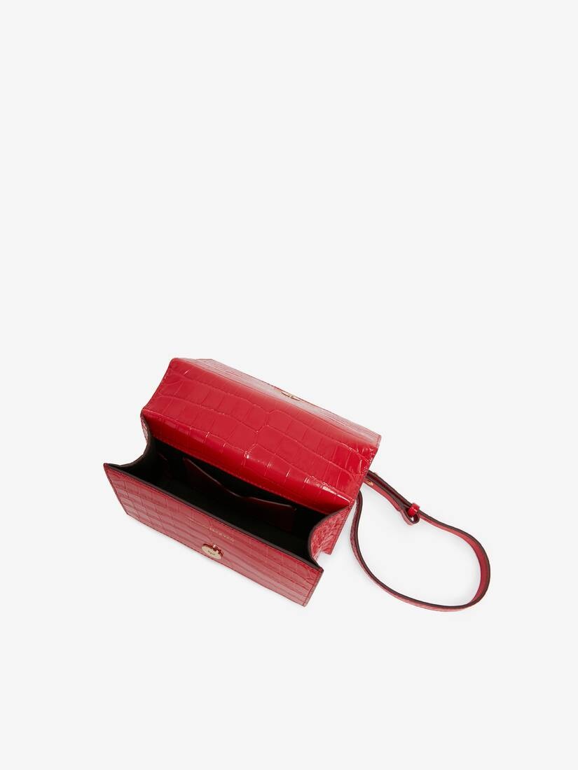 Mini Jewelled Satchel in Deep Red - 4