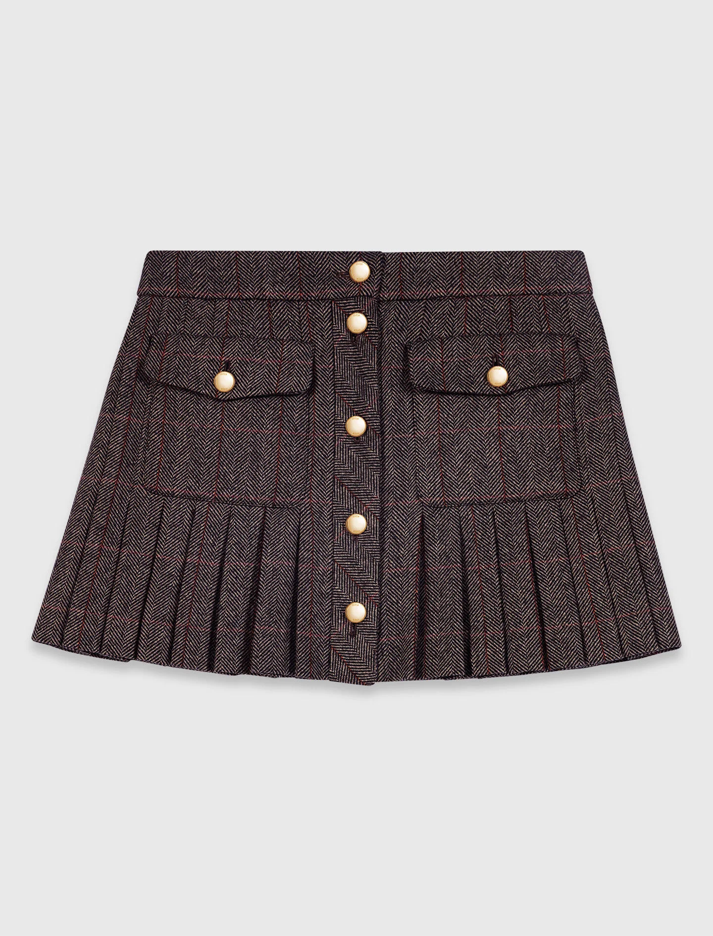 Short checked skirt - 1
