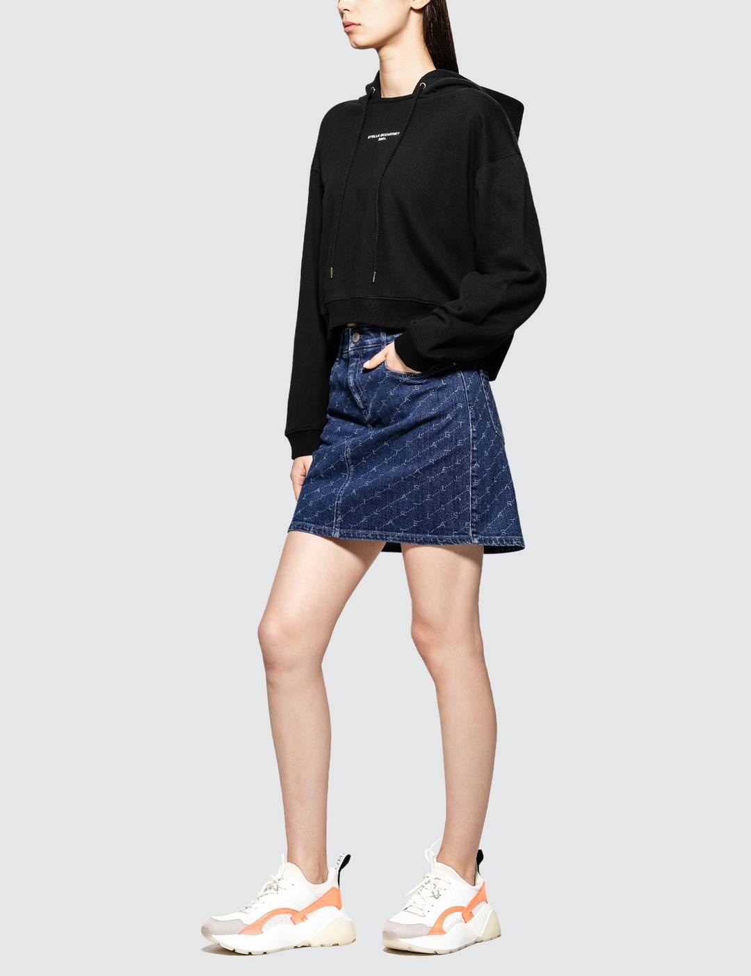 Allover Logo Denim Skirt - 4