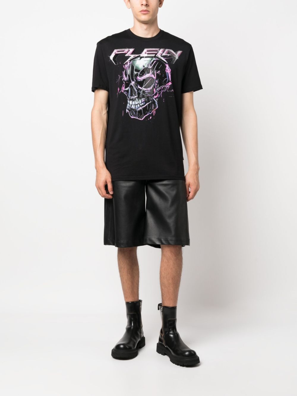 embellished-logo detail T-shirt - 2