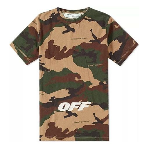 Off-White Alphabet Embroidered Short Sleeve Unisex Camouflage OMAA038E181850219901 - 1