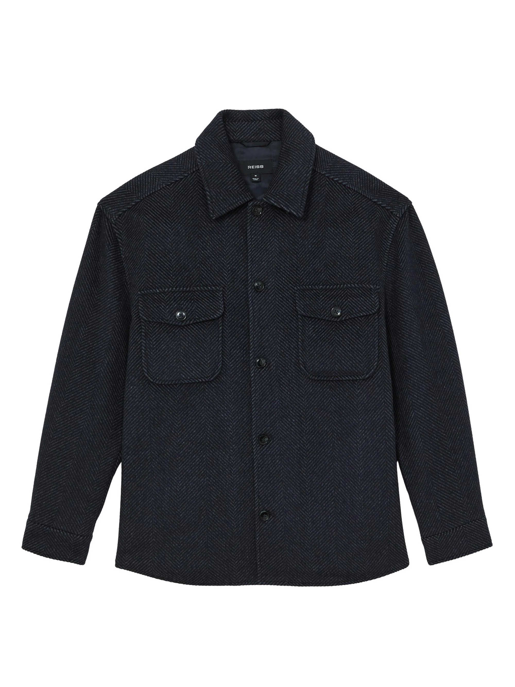 Men's Compton Herringbone Overshirt - Navy - 1