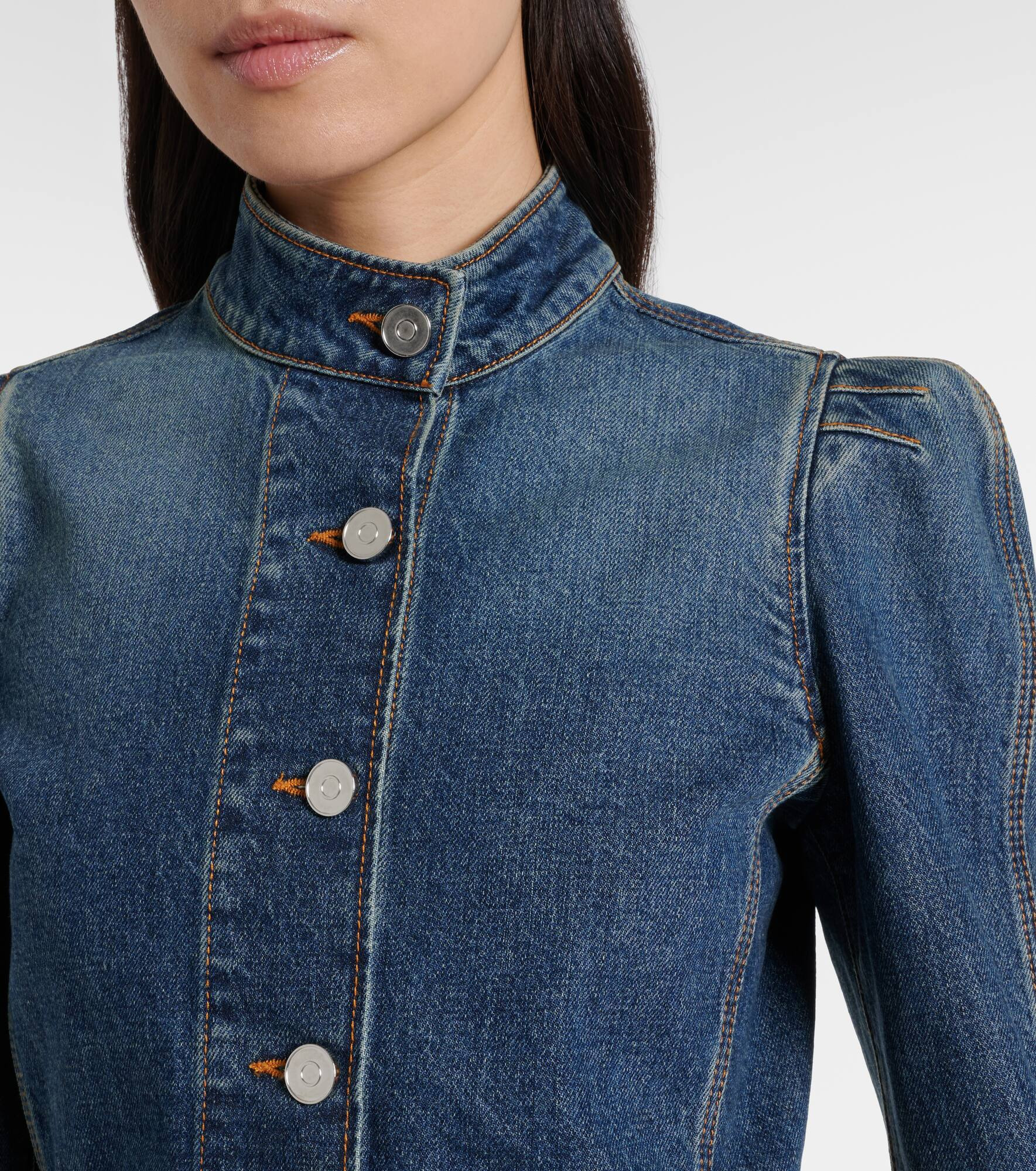 Cropped denim jacket - 4