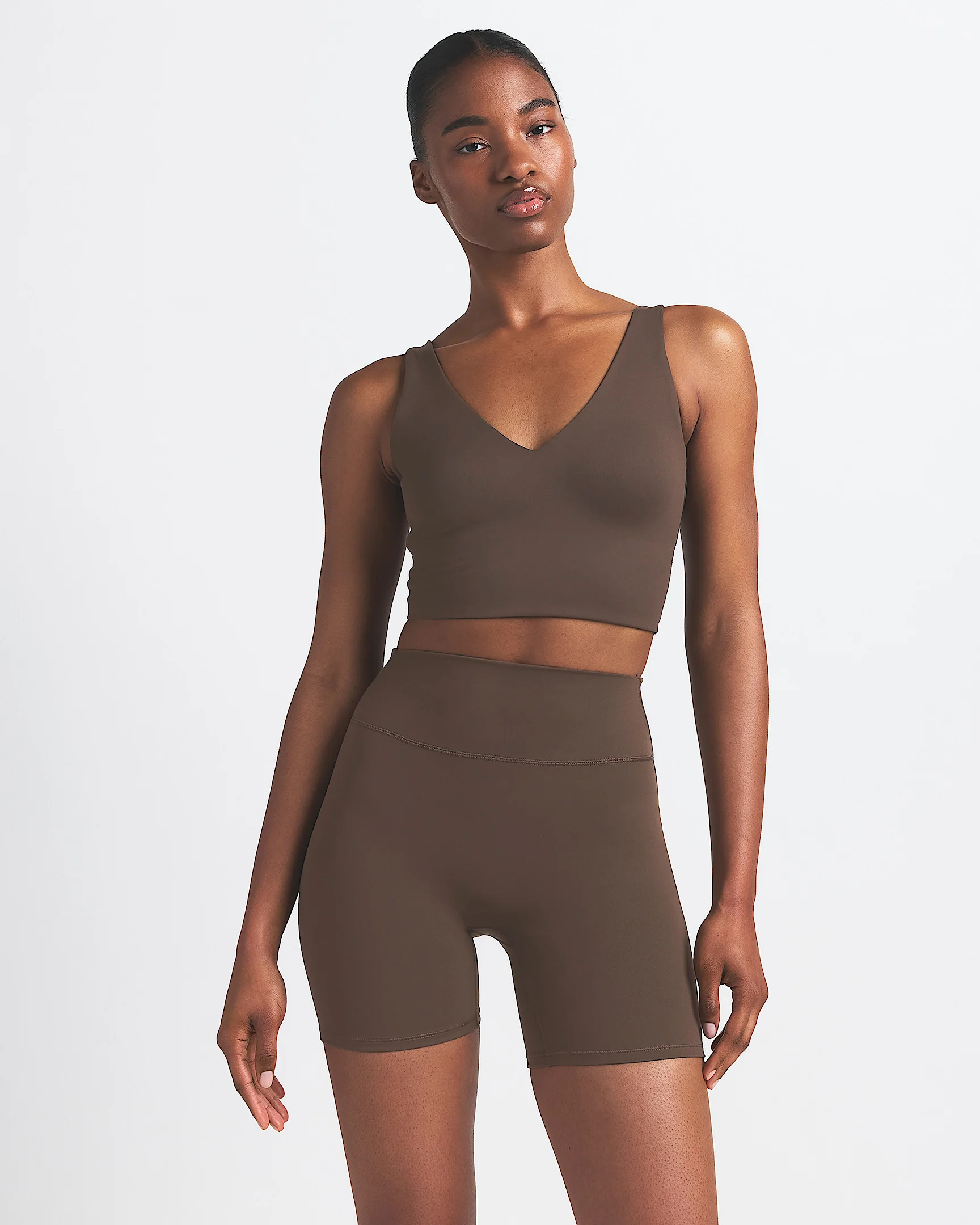 NikeSKIMS Matte Women's V-Neck Long-Line Bra - 1
