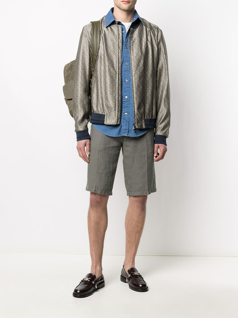 CORNELIANI micro-print bomber jacket outlook