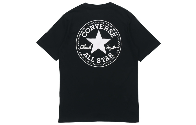 Converse Men's Converse All Star Logo Printing Round Neck Sports Short Sleeve Black 10021631-A01 outlook