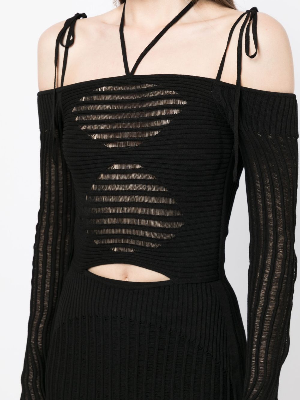 semi-sheer midi dress - 5