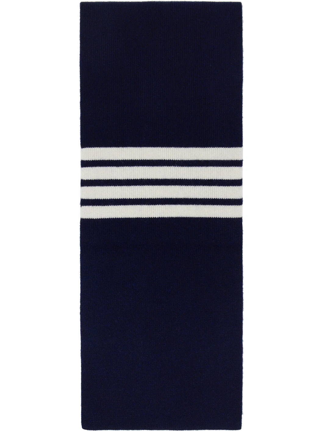 Navy Cashmere Rib 4-Bar Scarf - 1