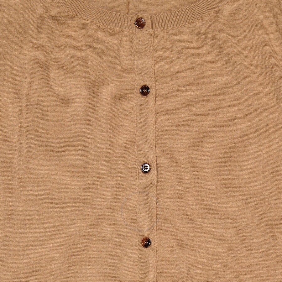 Burberry Ladies Biscuit Bra-Detail Long Sleeve Wool Dress - 8
