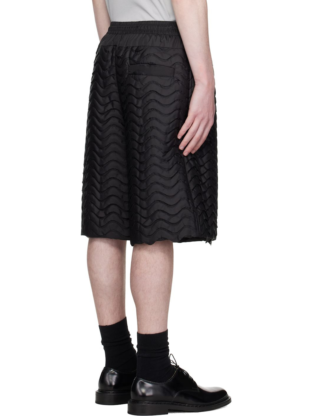 Black Wave Quilting Shorts - 3