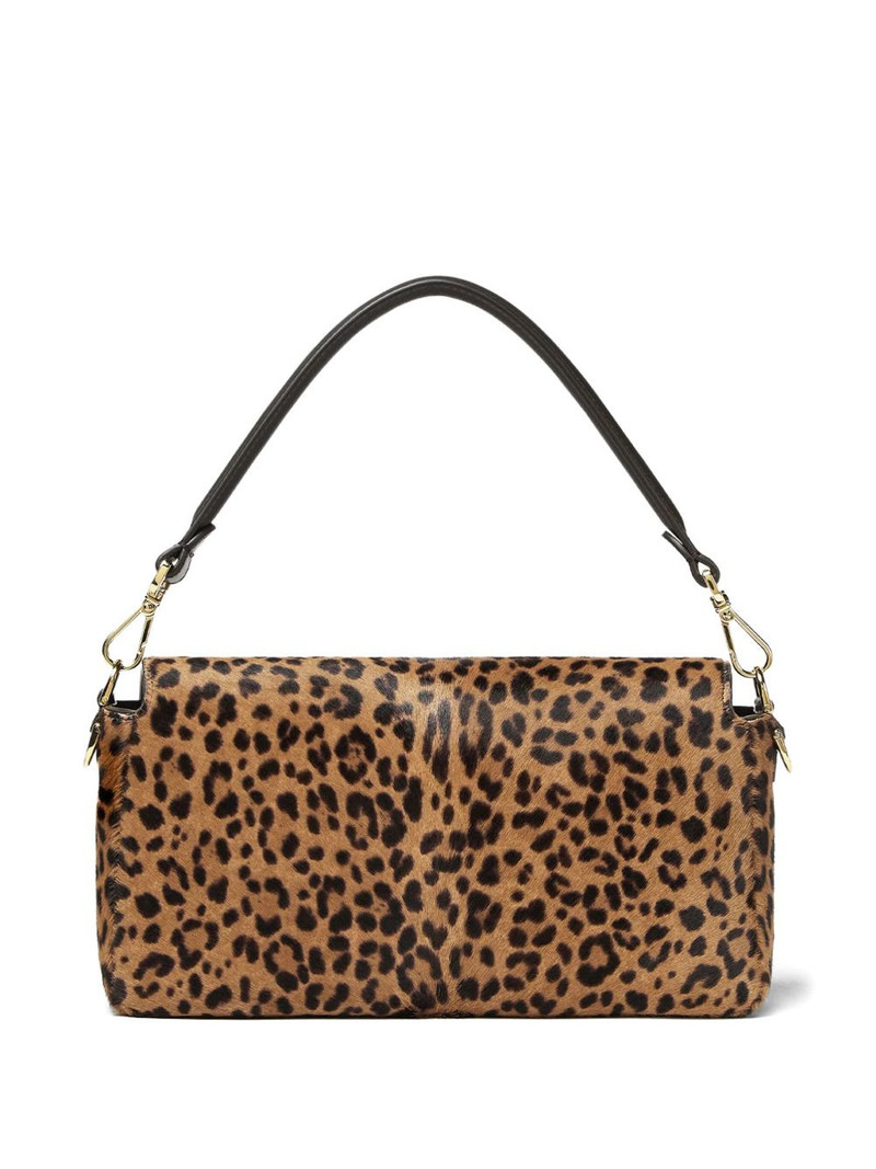 FENDI Baguette® leopard-print logo-plaque tote bag outlook