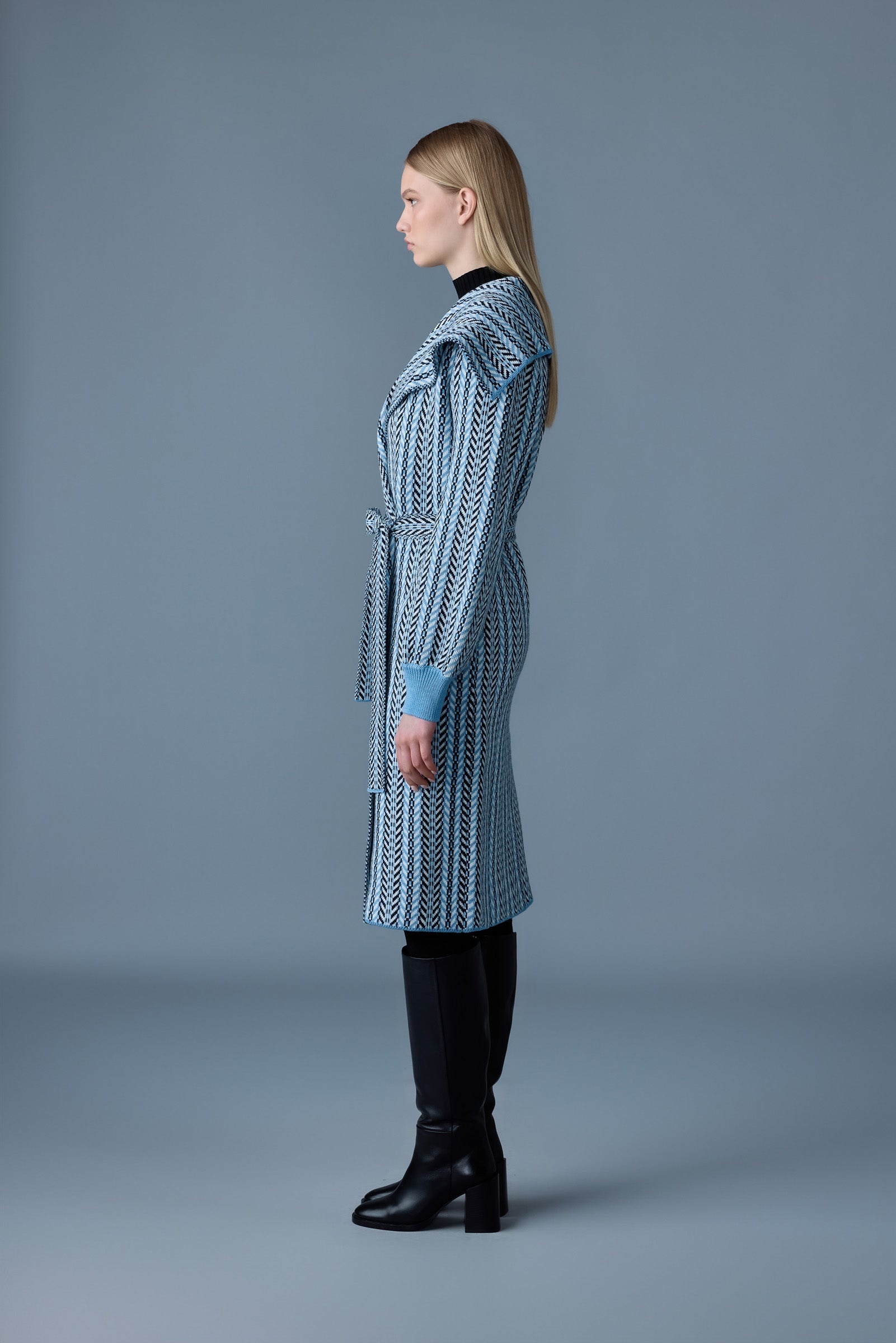 EFFIE-CK Long Jacquard chain-knit cardigan - 3