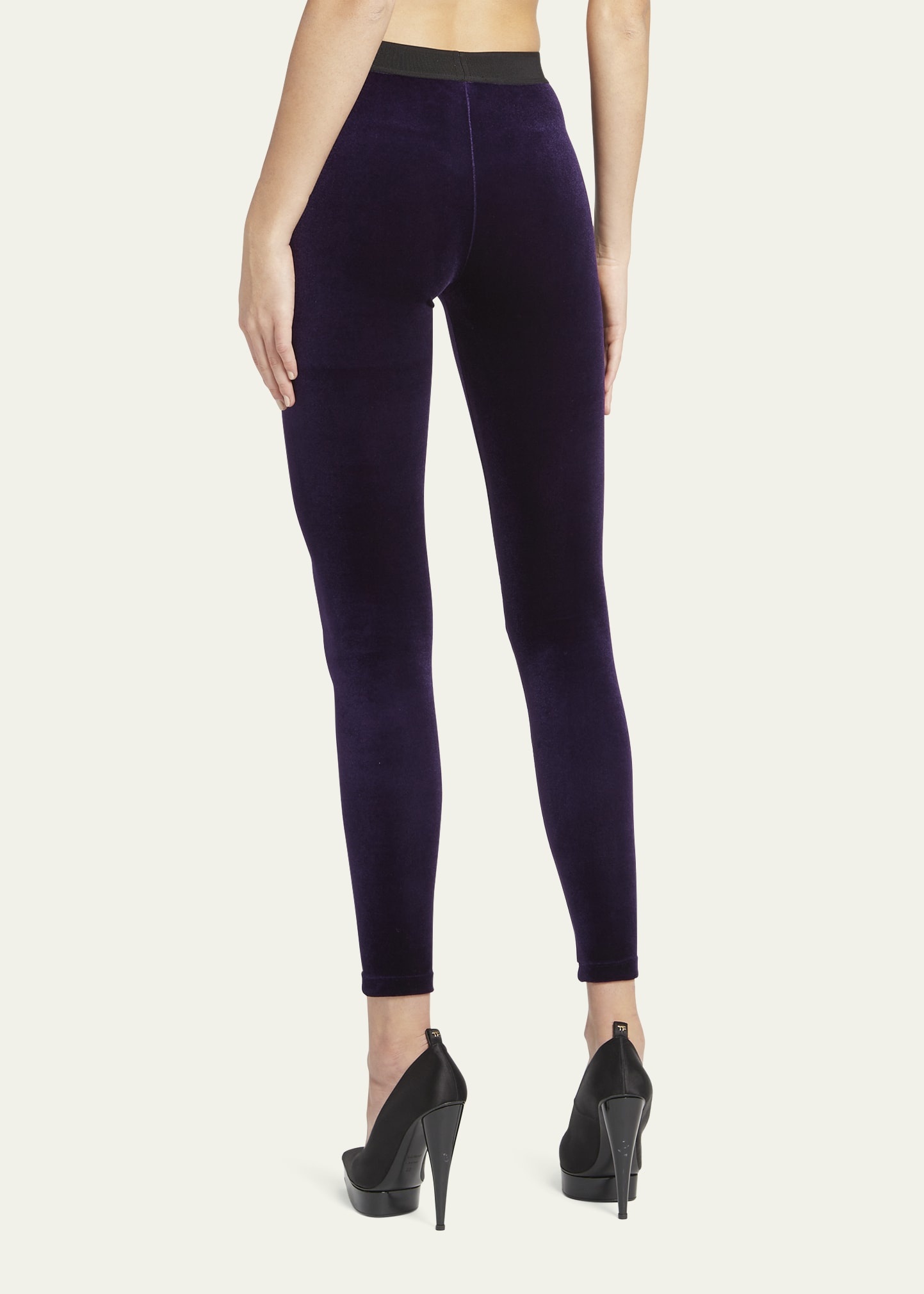 Logo Band Velvet Leggings - 3