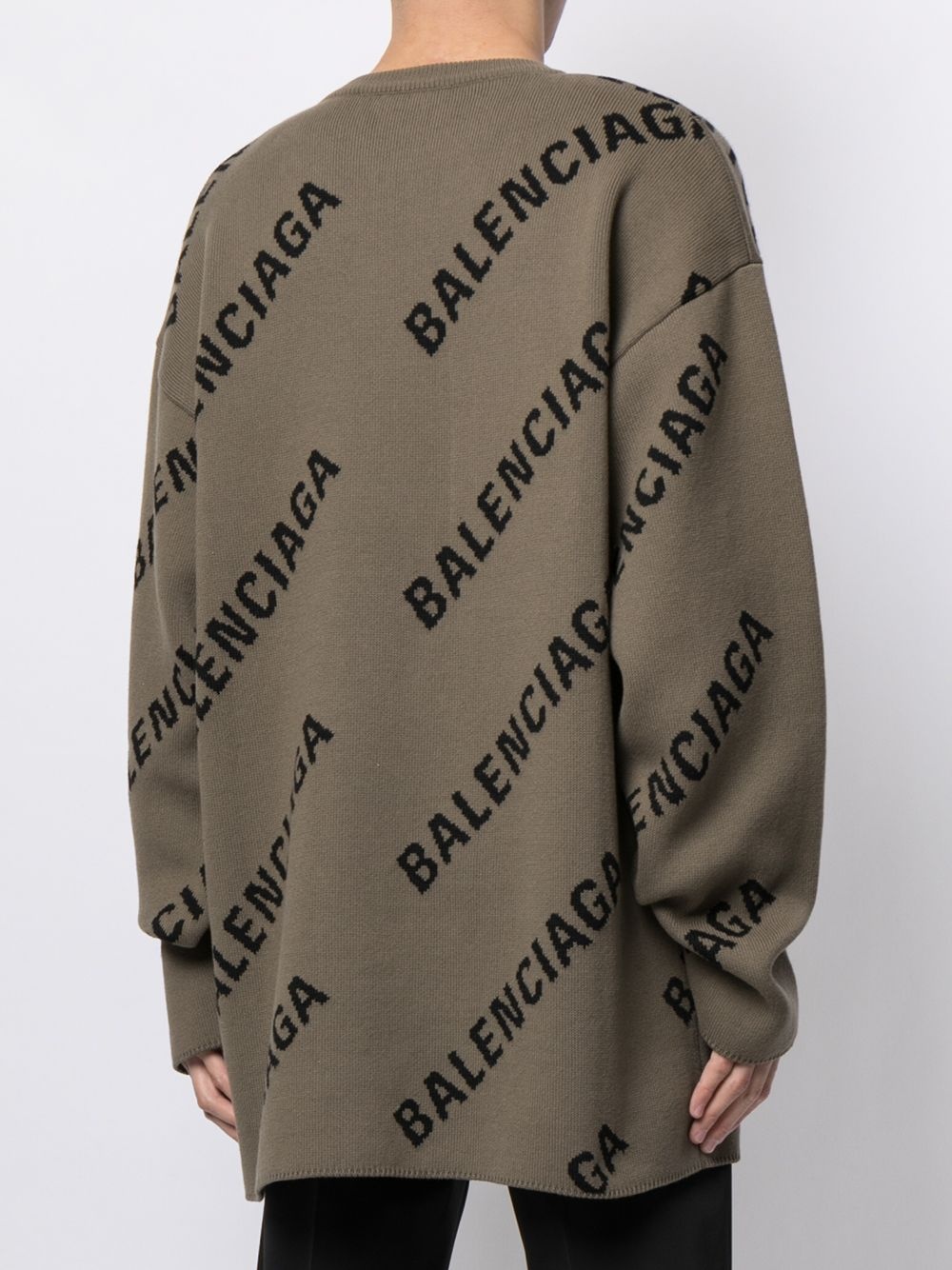 logo-intarsia oversized jumper - 4