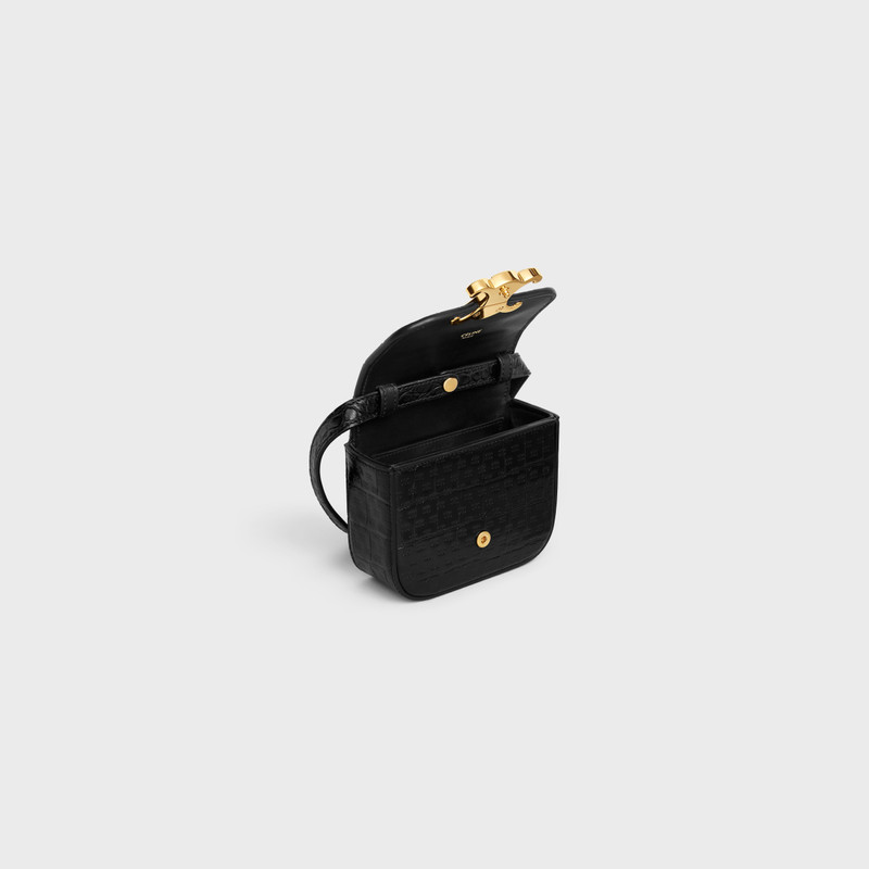 MINI CLAUDE in CALFSKIN CROCO EFFECT EMBOSSED TRIOMPHE 4
