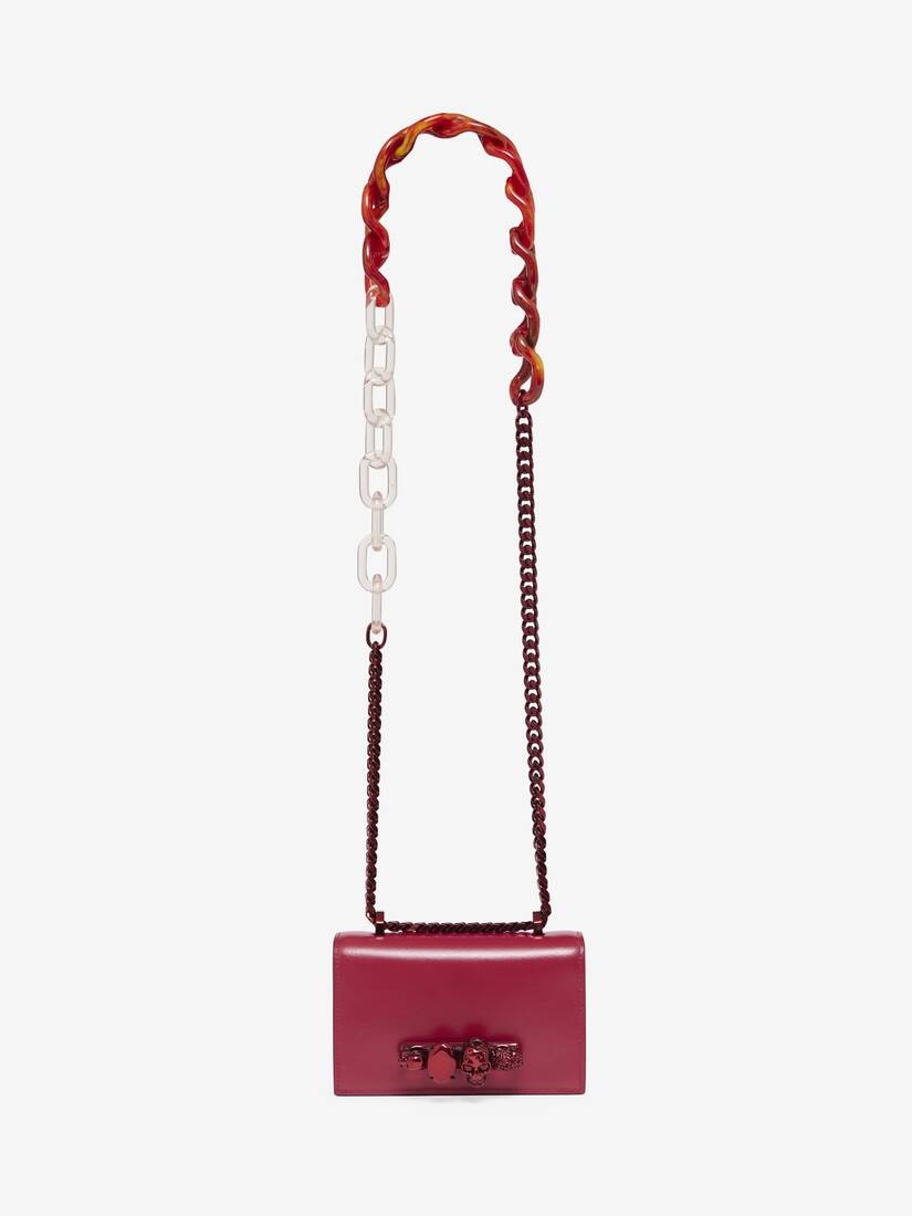 Women's Mini Jewelled Satchel in Red - 4