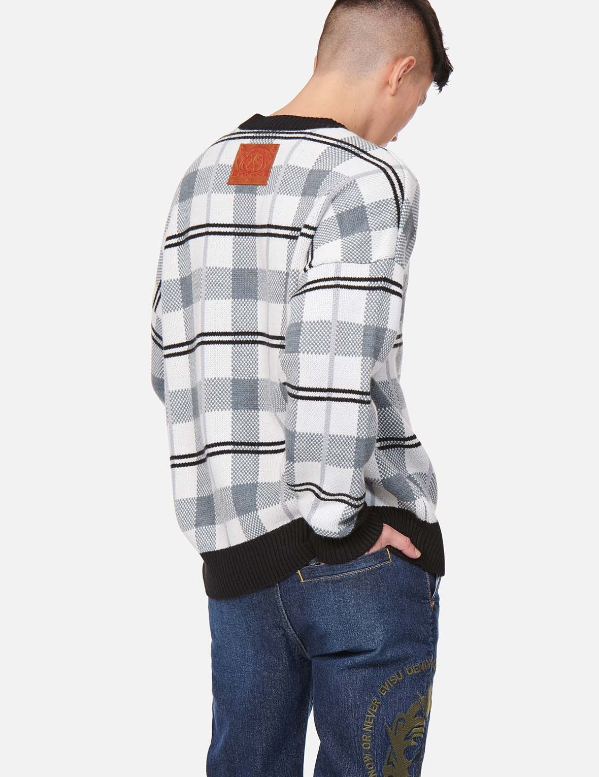 CHECKED KNITTED PULLOVER - 4
