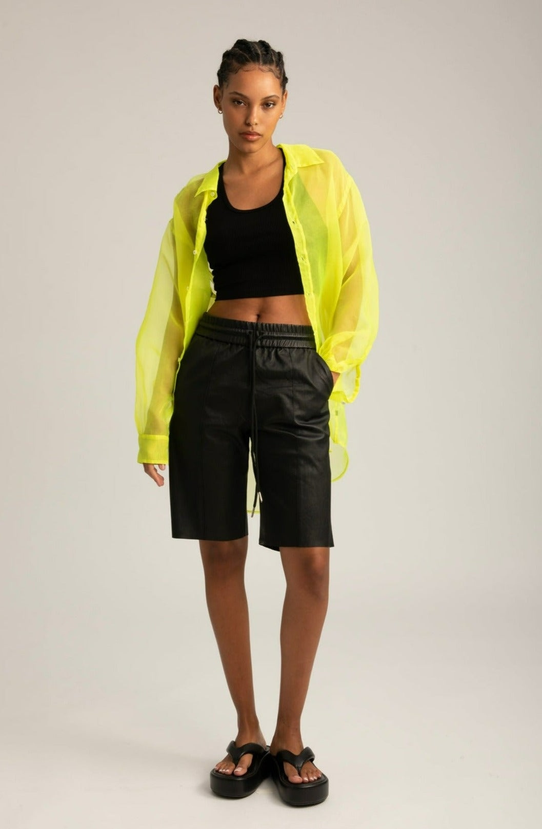 NEON SILK ORGANZA OVERSIZED SHIRT - 8