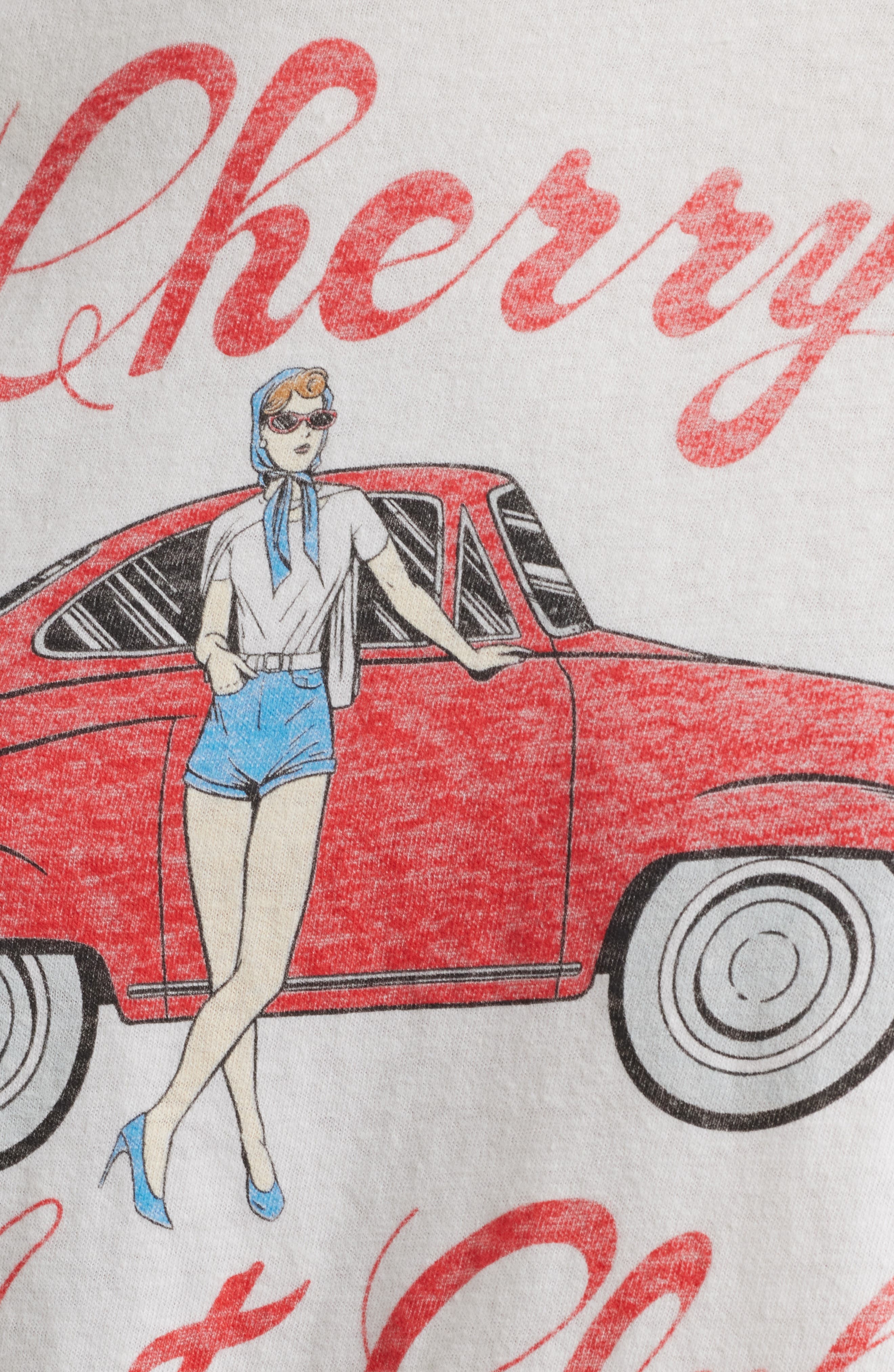 Re/Done Cherry Auto Club Cotton Graphic T-Shirt in Vintage White at Nordstrom - 6