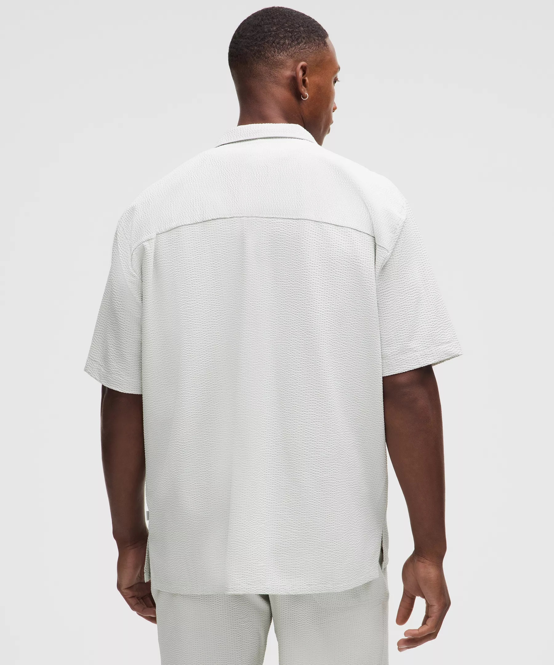 Textured Camp Collar Short-Sleeve Shirt - 4