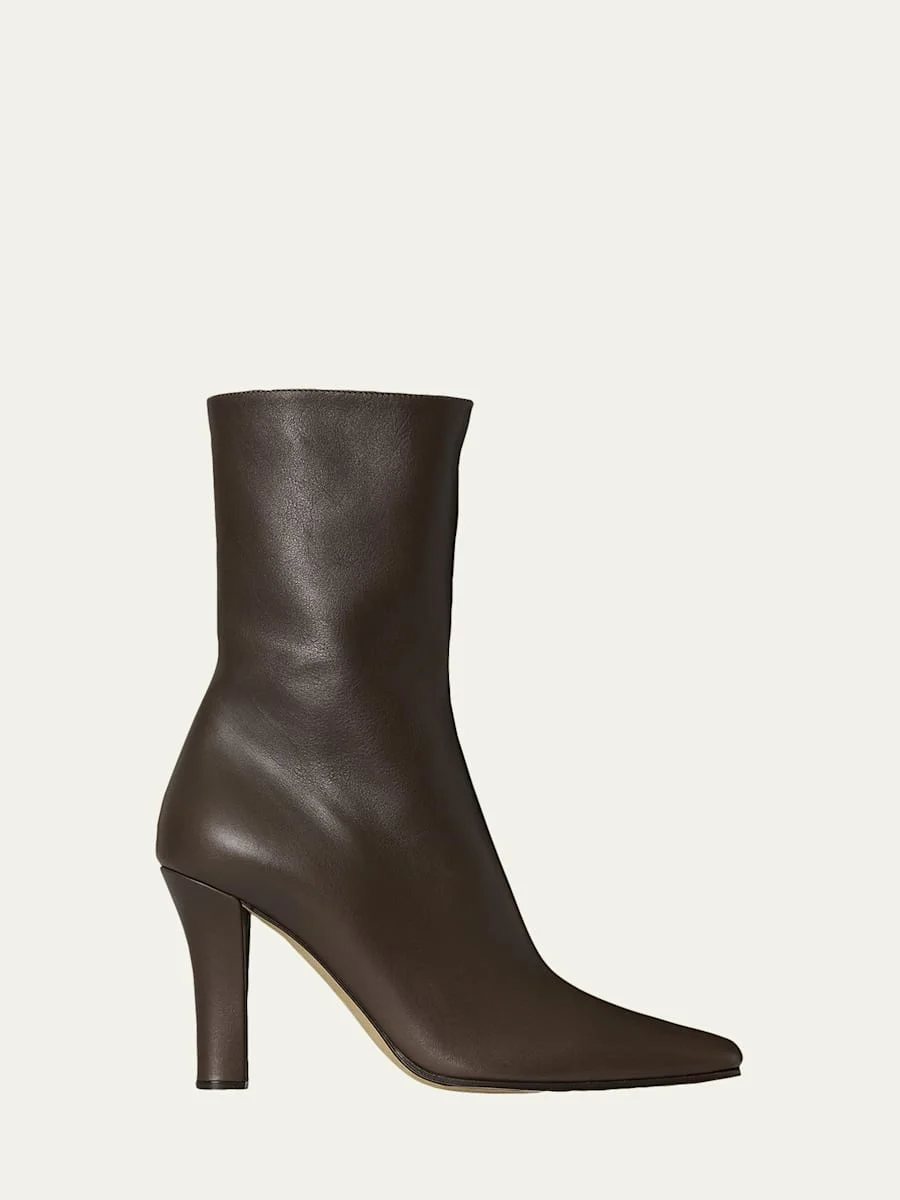 90mm Mona Leather Booties - 1