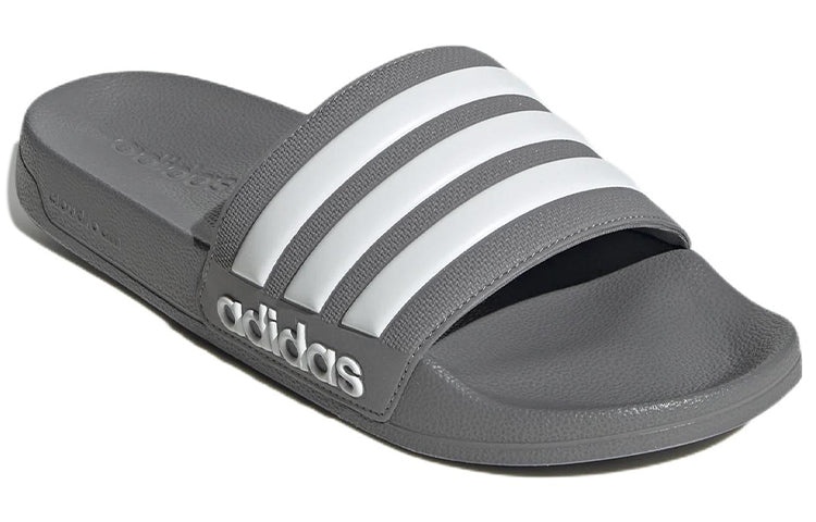 adidas Adilette Shower Slides Cozy Wear-Resistant Unisex Gray Slippers 'Gray White' GY1891 - 3
