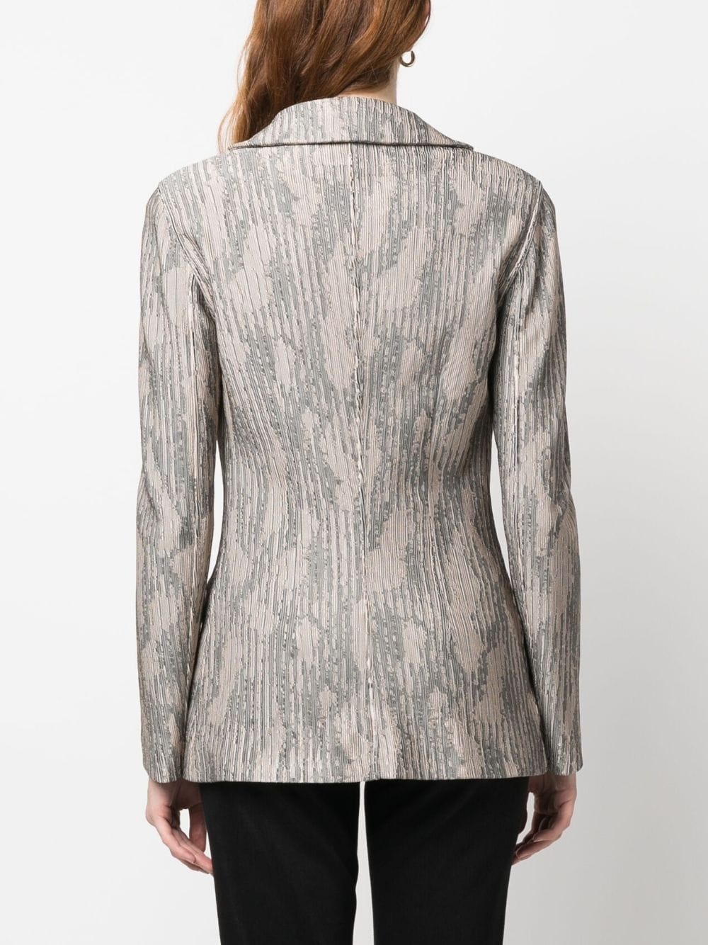 single-breasted jacquard blazer - 4