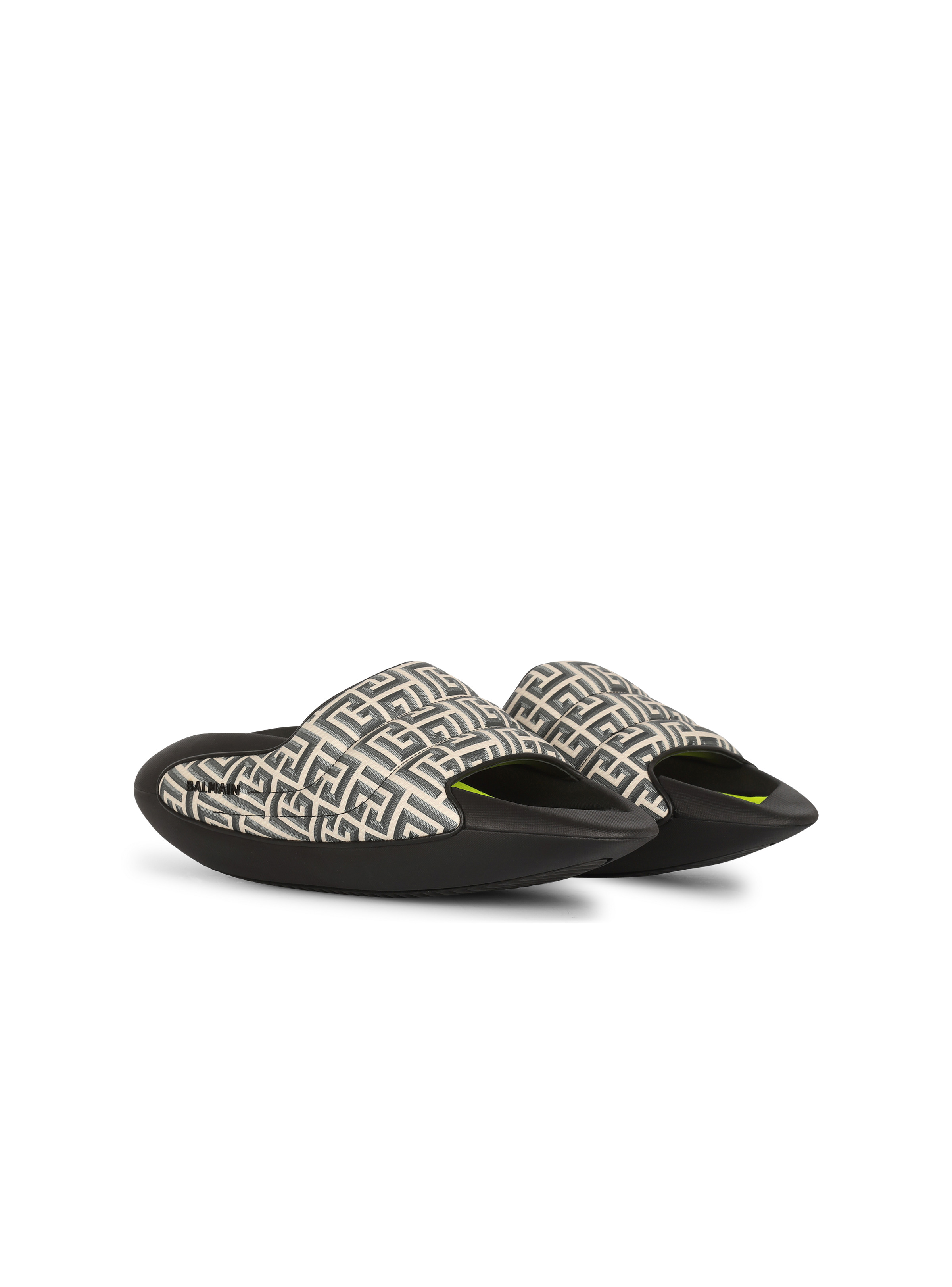 Quilted leather B-IT mules with Balmain monogram print - 2