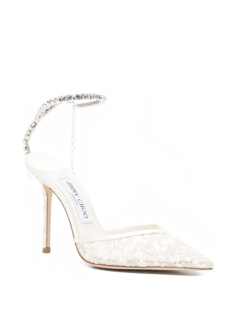 JIMMY CHOO Saeda jewelled strap pumps outlook
