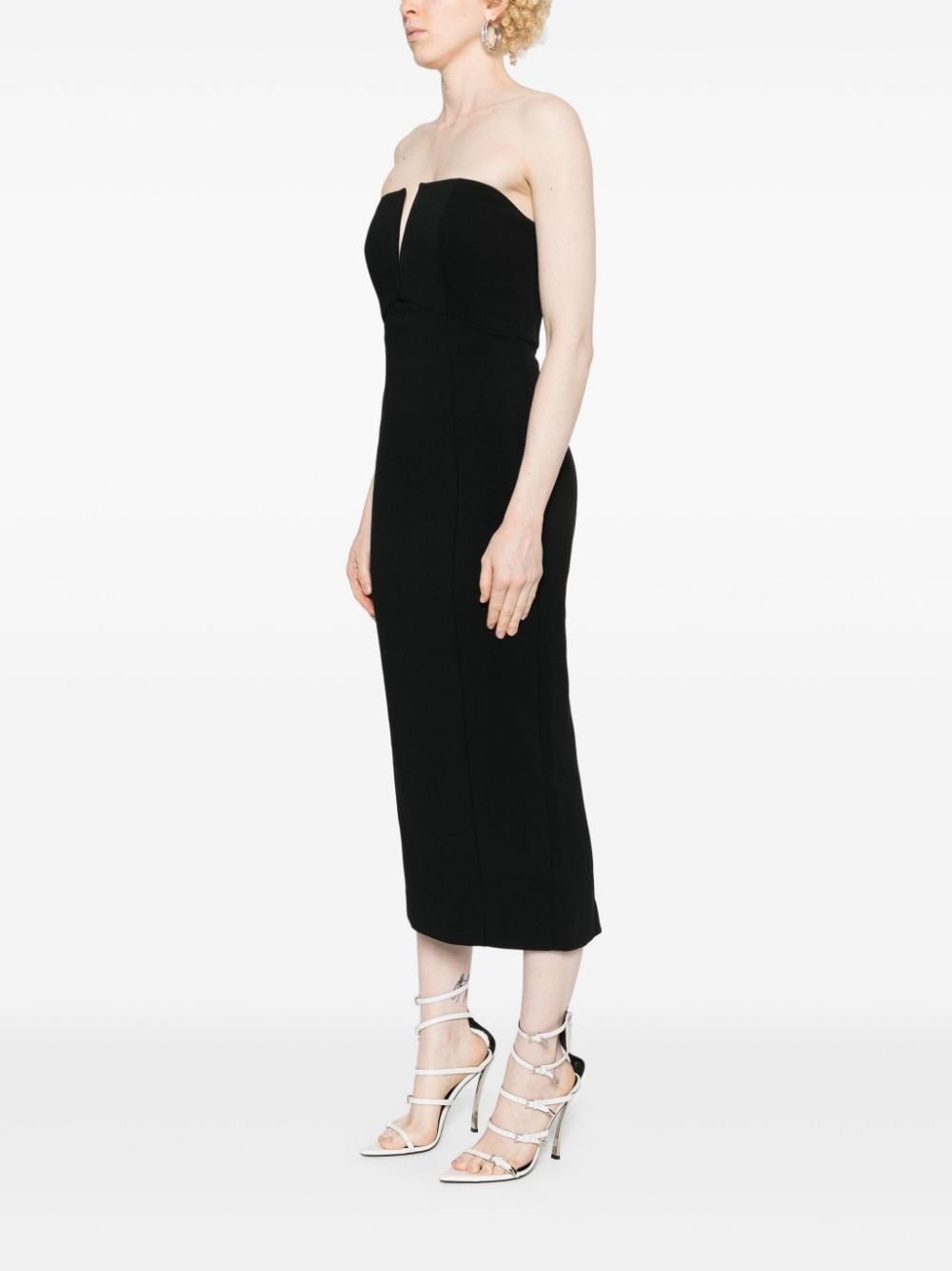 strapless midi dress - 3