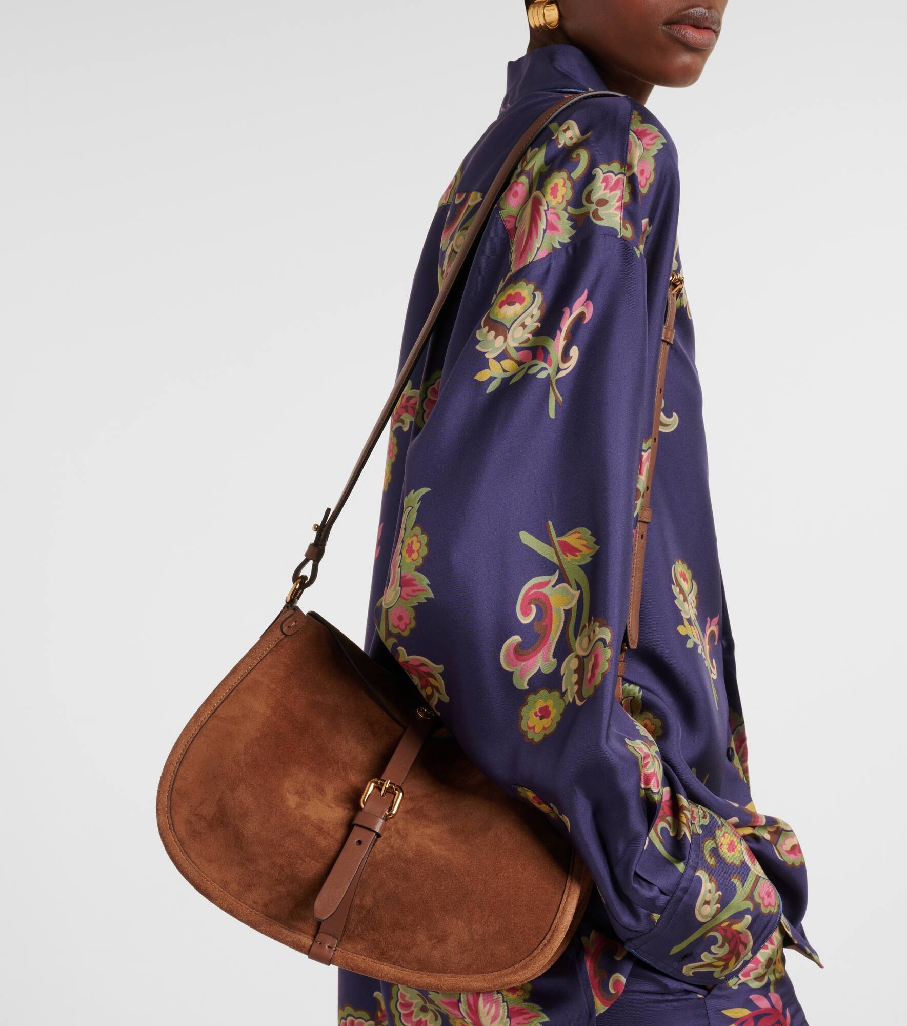 Small suede tote bag - 6