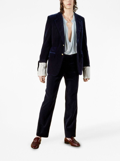 GUCCI mid-rise tailored velvet trousers outlook