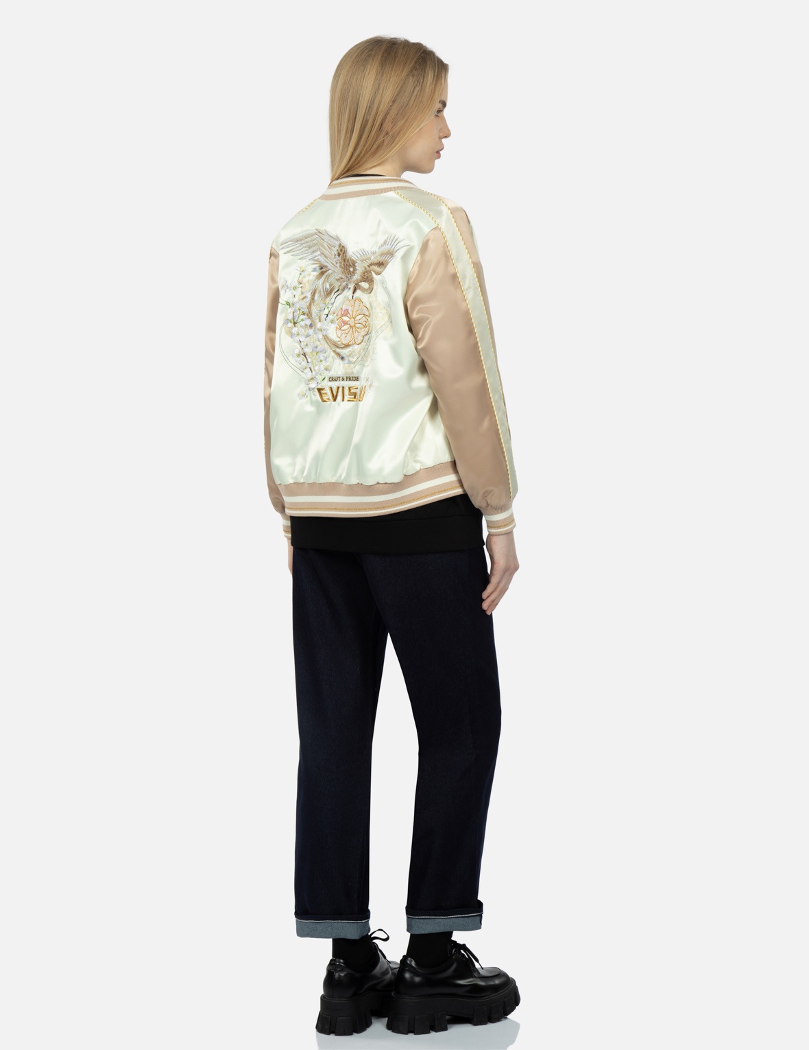 PEACOCK EMBROIDERY AND BROCADE KAMON APPLIQUÉ SOUVENIR JACKET - 3