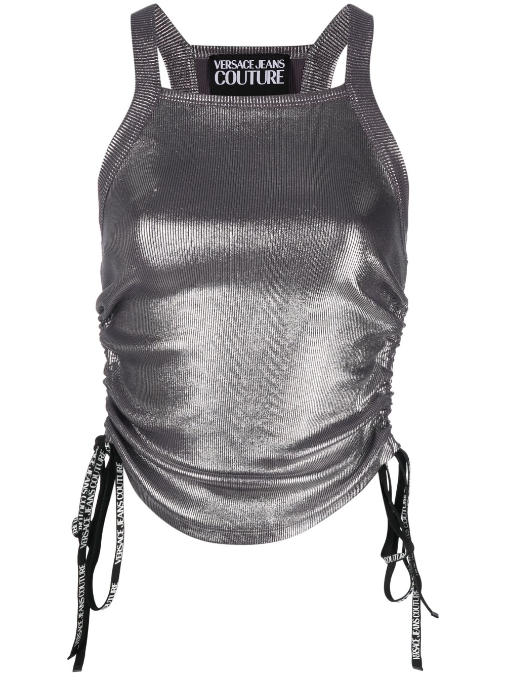 drawstring-detail metallic vest - 1