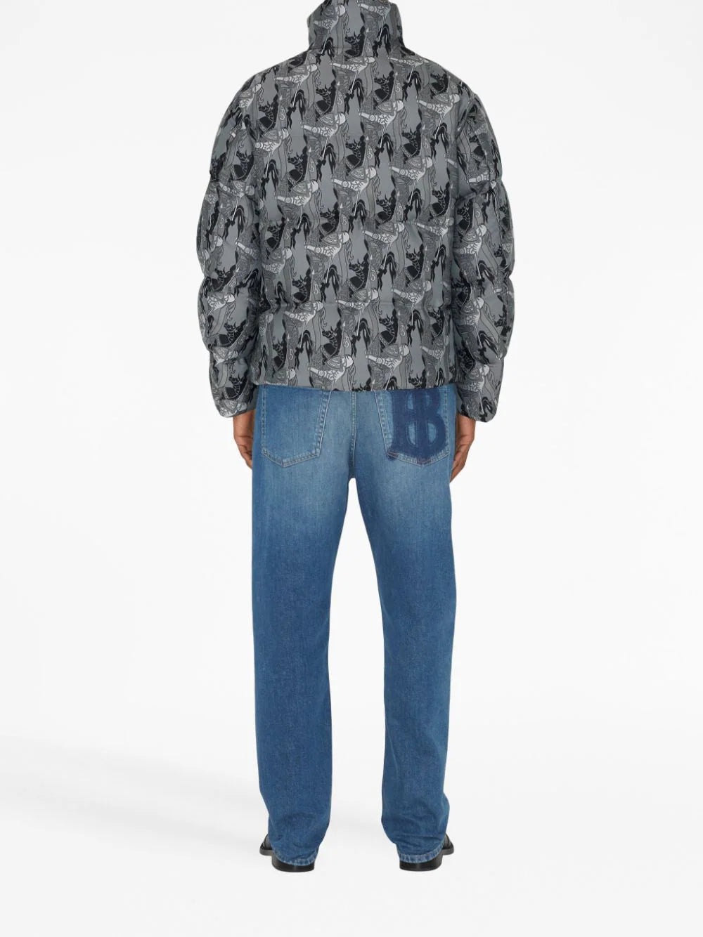 ABSTRACT-PRINT PADDED JACKET - 4