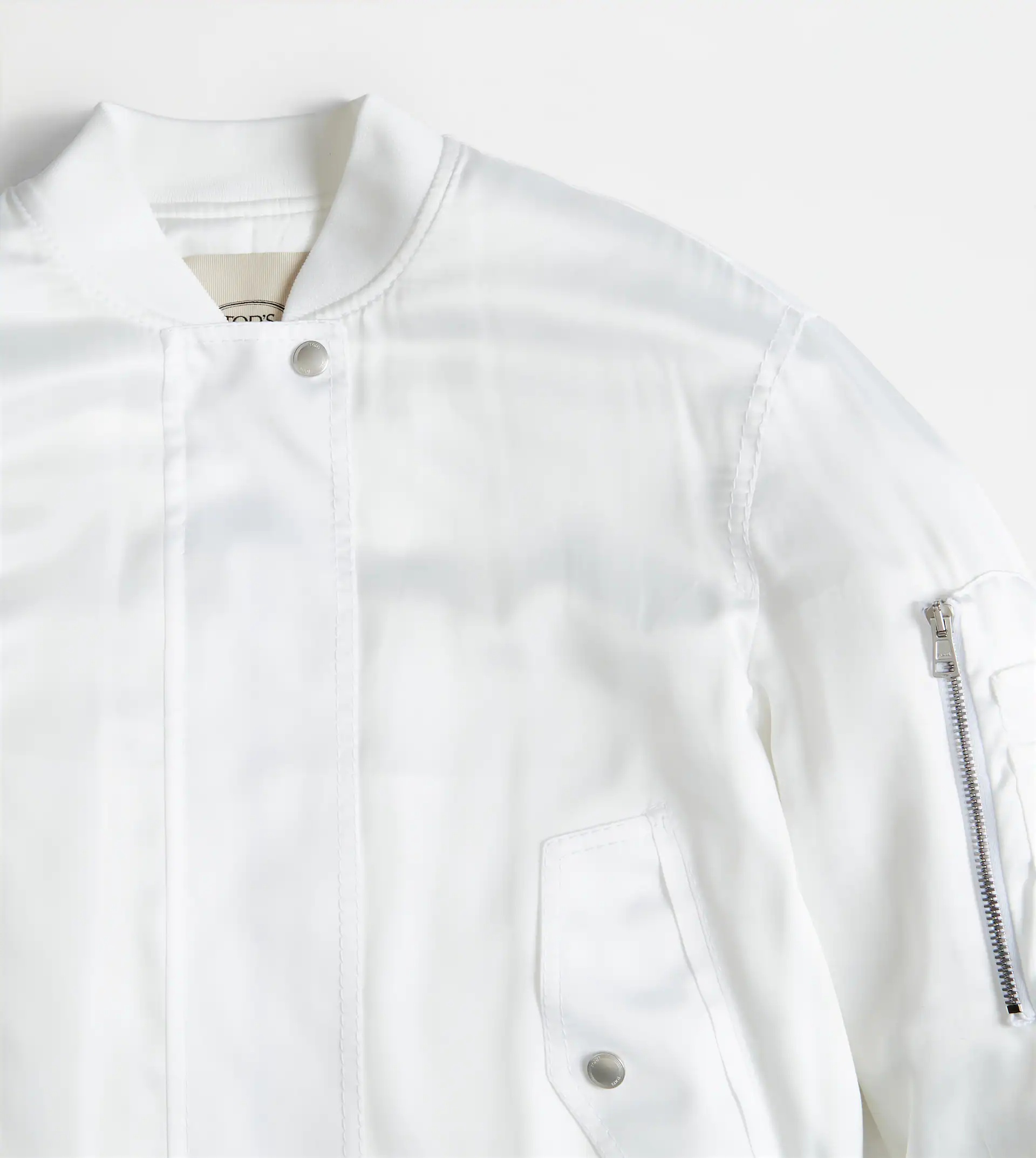 BOMBER JACKET WITH DRAWSTRING - WHITE - 3
