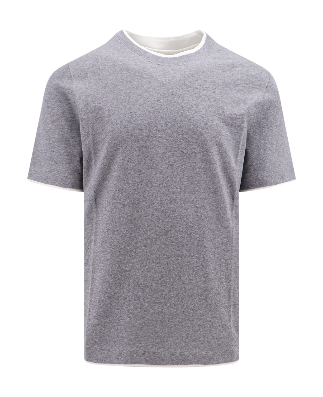Contrasting Edges Grey T-shirt - 1