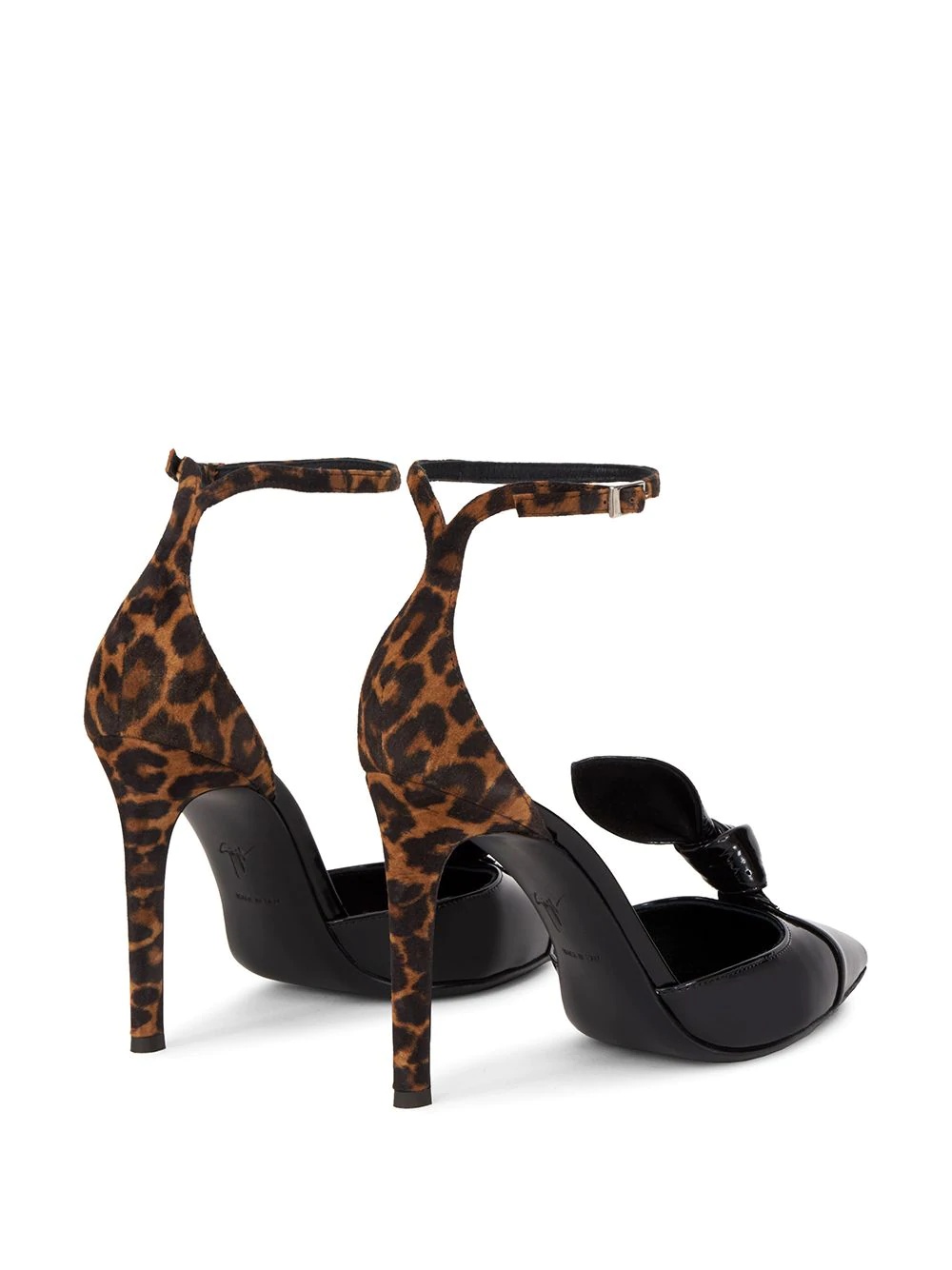 leopard print knot-detail pumps - 3