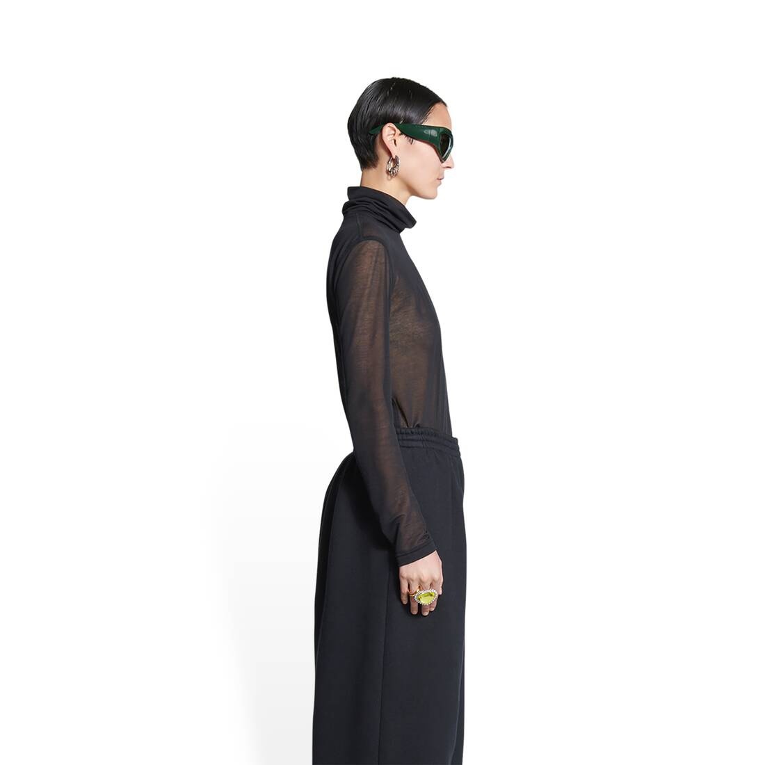 Women's 3b Sports Icon Shrunk Long Sleeve Turtleneck in Black - 3