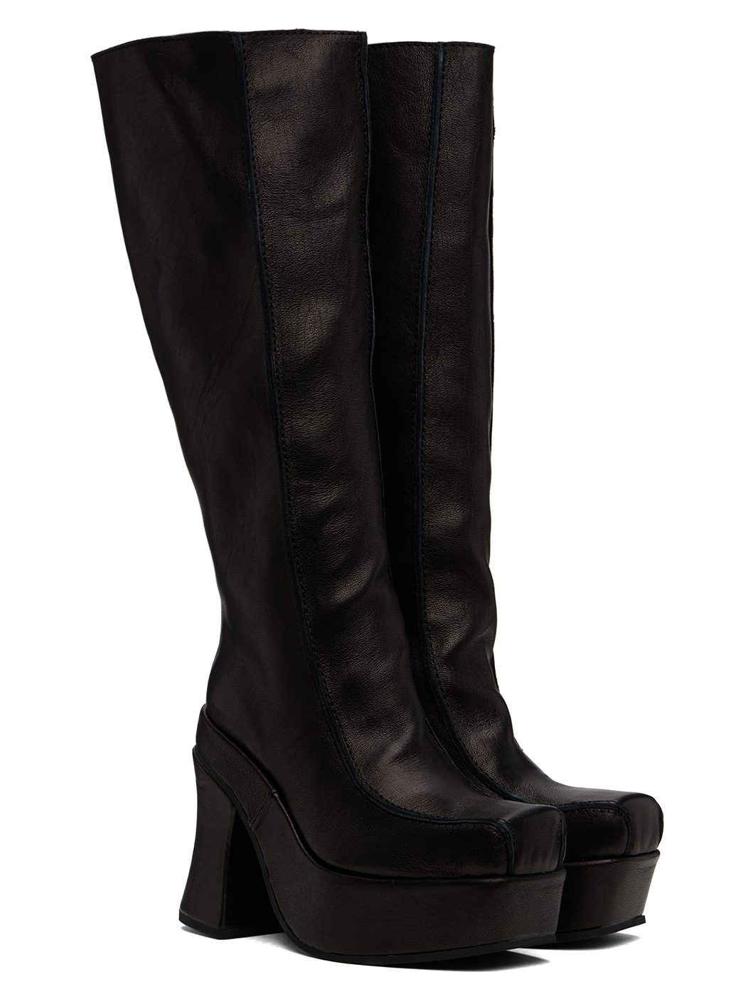 Black Knee High Boots - 4