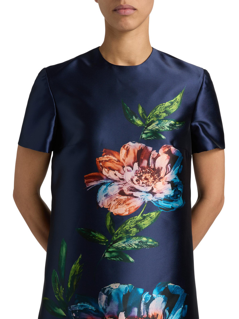 Women's Petals, Spice, & Whispers Of Plumage A-Line Gown - Navy 6